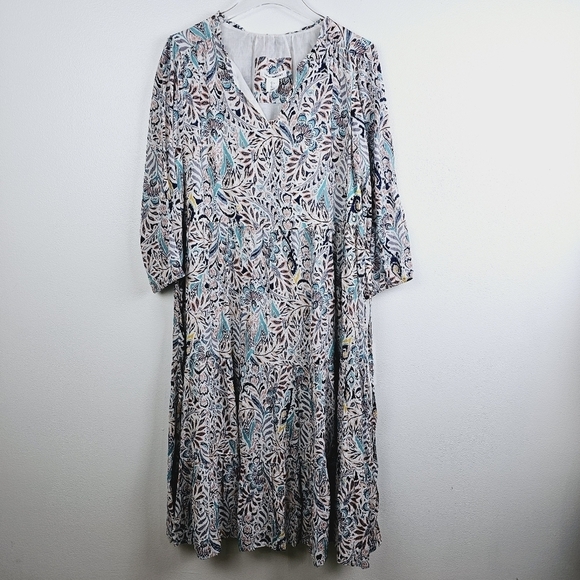 Lucky Brand Tiered Ruffle Dress NWT, size Large - Picture 1 of 11